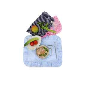 순면 스트라이프 프릴 테이블 매트