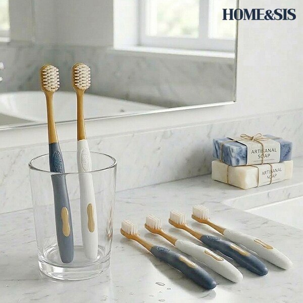 [홈앤시스]6+6 이중 미세모 와이드 월간칫솔(12개입)