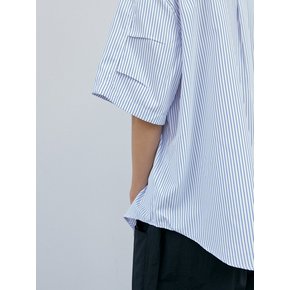 Over easy stripe 1/2 shirt (blue stripe)