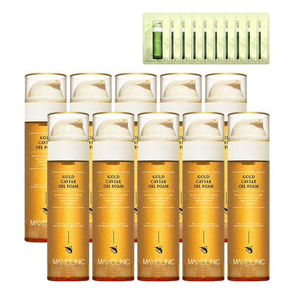 [홈쇼핑 세트] 맥스클리닉 오일 폼 클렌징 골드 캐비어 대용량 110g 10개+샘플10
