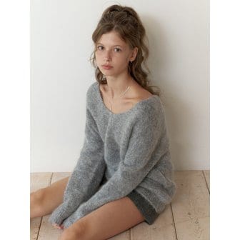 리엘 Bubb overfit v knit (gray)