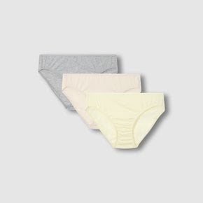 여 코튼 베이직 힙허거 팬티 3매 (BEIGE/ LEMON/ GREY/ BLACK)