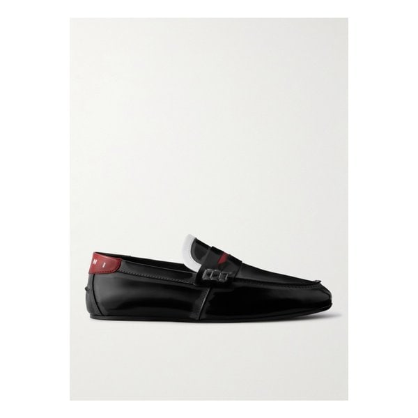 로고 프린트 글로스 가죽 로퍼 블랙 46376663162905703