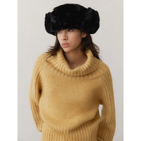 HIGH NECK BOLD KNIT - MUSTARD