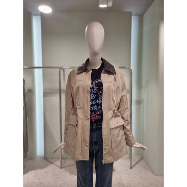 [파주점] 덧카라 레터링 포인트 하프점퍼 L251PSJ003