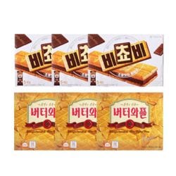 오리온 비쵸비 125g x3개 + 크라운 버터와플 316g x3개