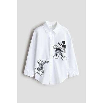 H&M 디자인 코튼 티셔츠 화이트/미키 마우스 1254478001