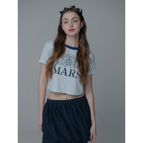 CLOVER HAT CROP TSHIRT_SKYBLUE NAVY