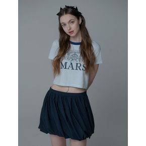 CLOVER HAT CROP TSHIRT_SKYBLUE NAVY