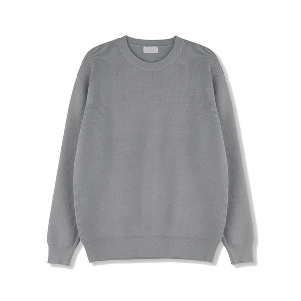 남자 소프트 메리노 울 워셔블 라운드 니트 SG-KN-Q028-그레이