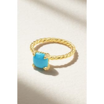 DAVID YURMAN 데이비드 율만 샤트렌® 18k 골드 터쿼이즈 다이아몬드 링 1647597304484989