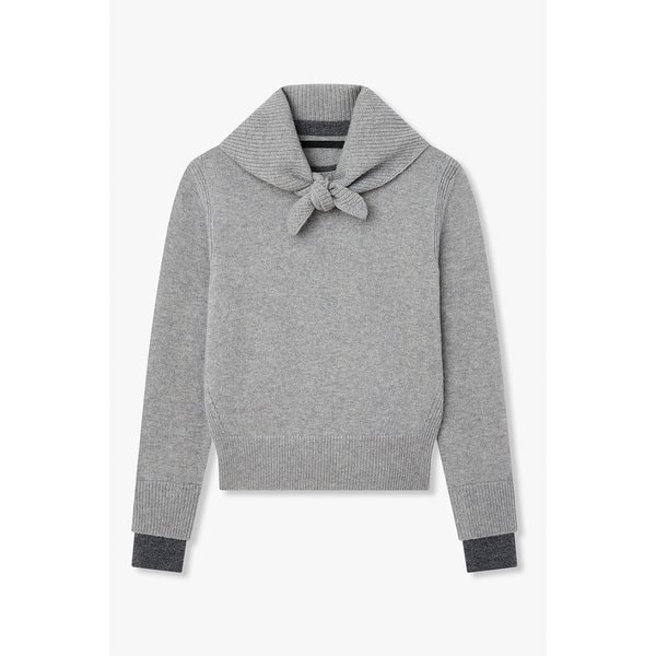 스카프 디테일 캐시미어 울 블렌드 풀오버 7115450X03172