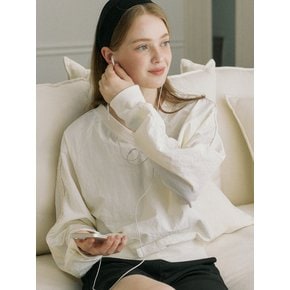 Lace Label V-neck Sweatshirt - Ivory