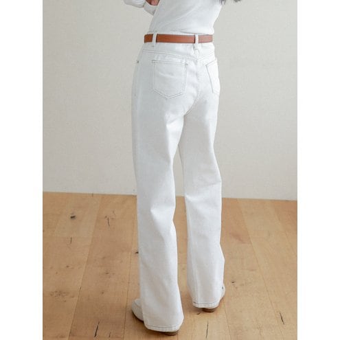 Lossy  semi-wide denim pants_white