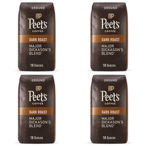 피츠커피 메이저 딕카슨스 블렌드 그라운드 분쇄 커피 Peets Coffee Major Dickasons Blend 18oz 4개