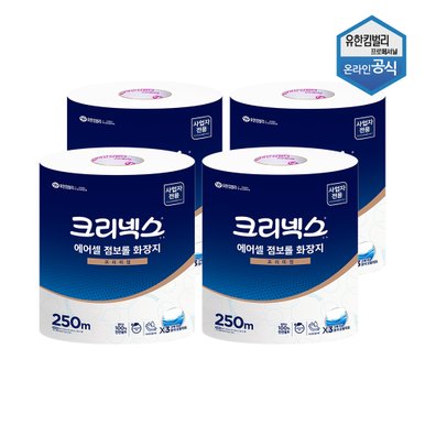 에어셀 점보롤 화장지 프리미엄 250m 3롤 x 4팩 4537761 피톤치드향