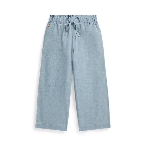 폴로 키즈 여아 2-6세 인디고 샴브레이 와이드 레그 팬츠(CWPOPNTR4G20140400)