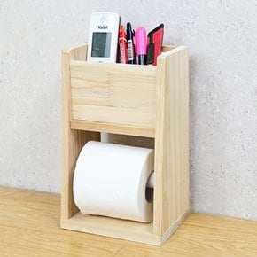 두리코 삼나무 원목 수납 휴지걸이 탁상 벽걸이 겸용
