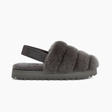 UGG [해외] 어그 여성 SUPER FLUFF SLIPPER 차콜