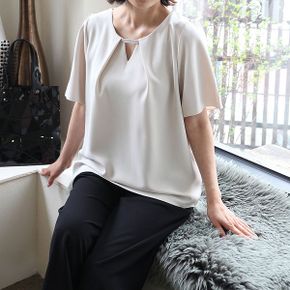 T57326 제니 V넥 통소매 볼륨 블라우스 60대 엄마옷_P393878606
