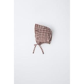 ZARA 자라 키즈 깅엄 러플 BONNET 브라운 6061558700 6061558 1439579