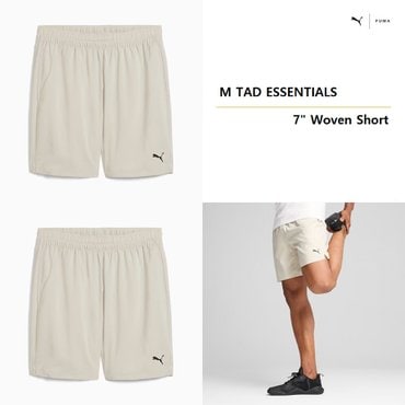 푸마 남성 TAD 에센셜 7인치 우븐 쇼츠 527368 - 68 M TAD ESSENTIALS 7INCH  Woven Short