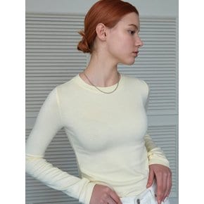 Lossy Fitted Long-Sleeved T-Shirt Light Yellow