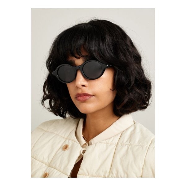 라운드 프레임 아세테이트 선글라스 블랙 46376663162887323