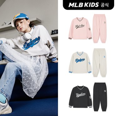 MLB키즈 (공식)24FW 바시티 우븐 맨투맨 셋업 (3color) 7AS2V0444