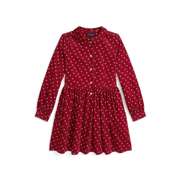 폴로 키즈 여아 7-16세 프린트 코튼 코듀로이 셔츠드레스(CWPODRSG3D21084600)