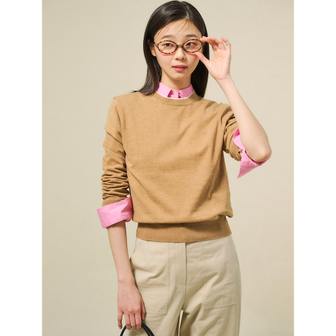 빈폴레이디스 코튼 팁 배색 풀오버  옐로이시브라운 (BF5251C08B)