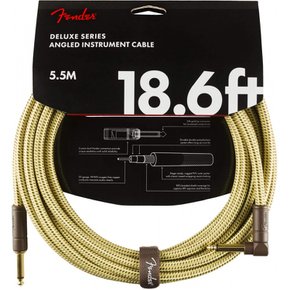 Fender 실드 케이블 Deluxe Series Instrument Cable, StraightAngle, 18.6`, Tweed 08
