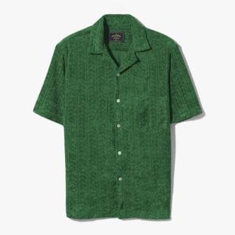 샌프란시스코마켓 포루투기스 플란넬 반팔셔츠 BEACH CLUB SHIRT GREEN  PFD1M40004A91