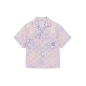 [백화점 공식]25SS  오로라 모노그램 우븐 반팔셔츠 뉴욕양키스 7AWSM0453-50LDL