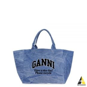 24FW BLUE OVERSIZED CANVAS TOTE BAG (A5967 565) (블루 오버사이즈 캔버스 토트백)