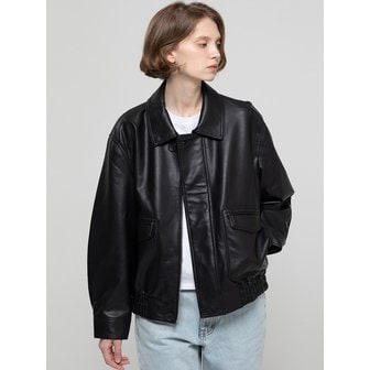 제이마크뉴욕 Overfit veganleather blouson _ Black