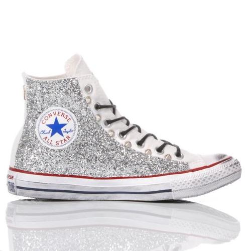 컨버스 스니커즈 112 CONVERSE GLITTER SILVER White