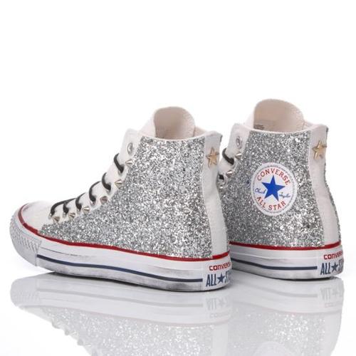 컨버스 스니커즈 112 CONVERSE GLITTER SILVER White