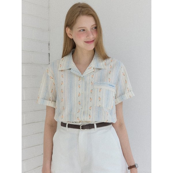 Ansley Flower Shirt - White