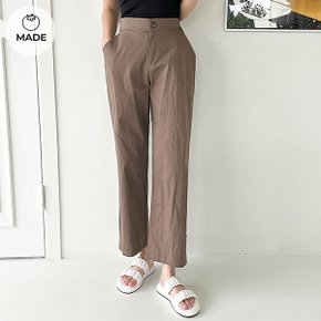 여성 데일리 린넨 뒷밴딩 와이드팬츠_P326605209