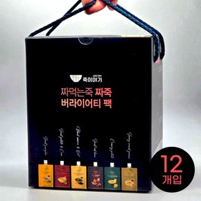 죽이야기 짜먹는 죽 짜죽 6가지맛 버라이어티 패키지 /12개입(패키지:네이비)