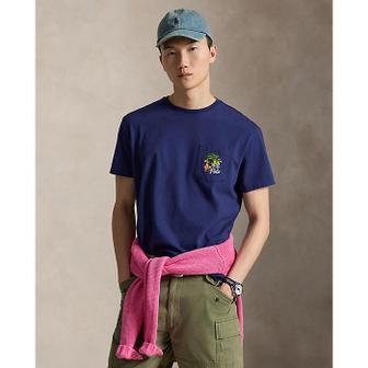 폴로 랄프 로렌 남성 클래식핏 임브로이더 저지 티셔츠(MNPOTSH1N823206400)