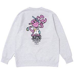 스웨트셔츠 프랜치 테리 머쉬룸 백보카시 SWEATSHIRTS FRENCH TERRY MUSHROOM WHITE MELANGE