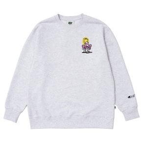 스웨트셔츠 프랜치 테리 머쉬룸 백보카시 SWEATSHIRTS FRENCH TERRY MUSHROOM WHITE MELANGE