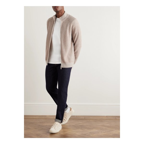 브루넬로쿠치넬리 로고 자수 코튼 저지 티셔츠 화이트 46376663162890315