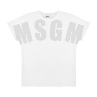 MSGM 24SS 키즈 로고 프린팅 티셔츠 S4MSJUTH006 001