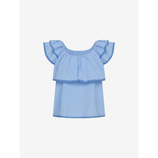 체크 프릴 투웨이 블라우스 (TKBAG2481)