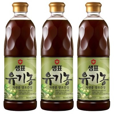 텐바이텐 샘표 유기농 자연콩간장 860ml x 3 양조간장