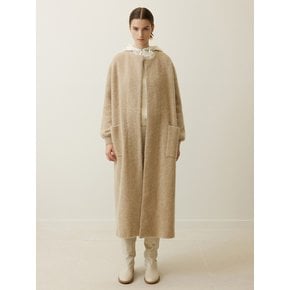 Mohair Oversized Long Cardigan Beige