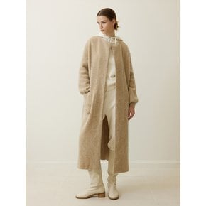 Mohair Oversized Long Cardigan Beige